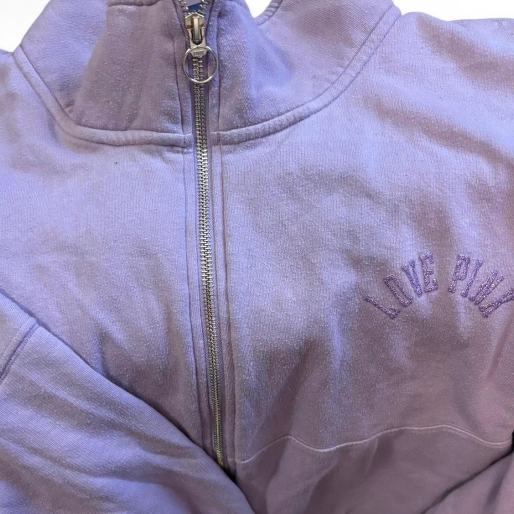 Lavender Victoria's Secret PINK zip up sweatshirt Size: XL
